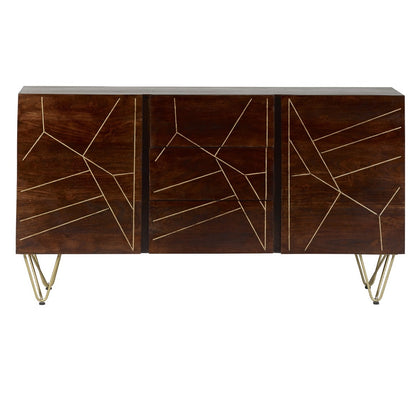 Boston Dark Gold Extra Large Sideboard 3 Drawers And 2 Doors