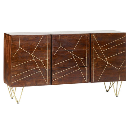 Boston Dark Gold Extra Large Sideboard 3 Drawers And 2 Doors