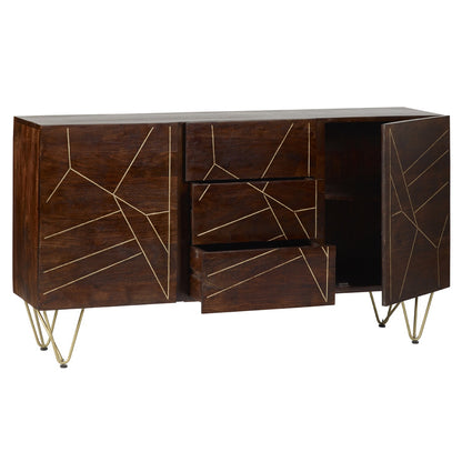Boston Dark Gold Extra Large Sideboard 3 Drawers And 2 Doors