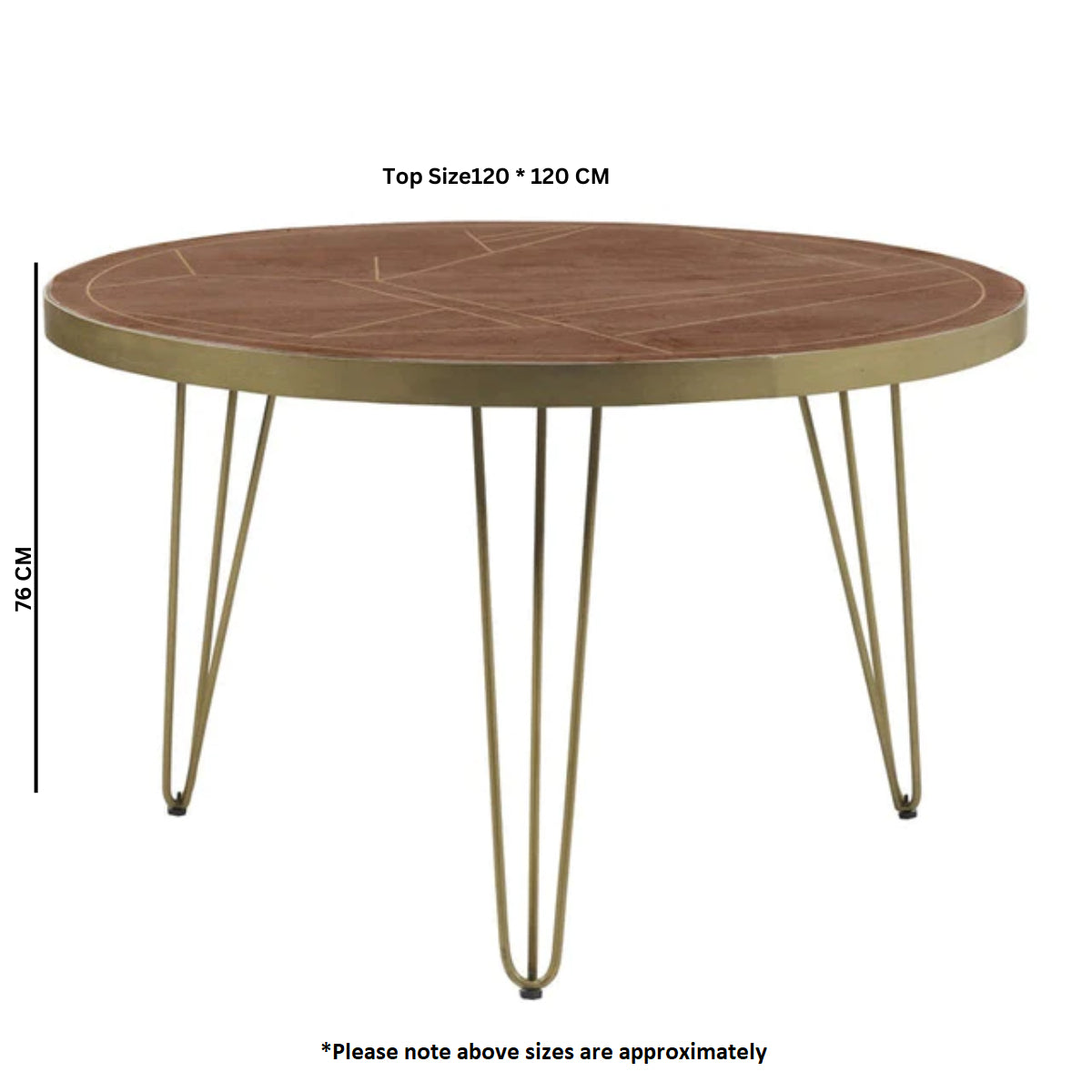 Boston Dark Gold Round Dining Table