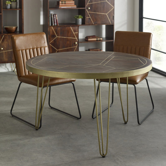 Boston Dark Gold Round Dining Table