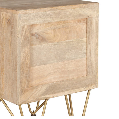 Boston Light Gold 2 Drawer Side Table