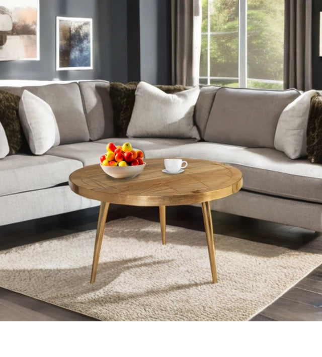 Boston Light Gold Round Coffee Table