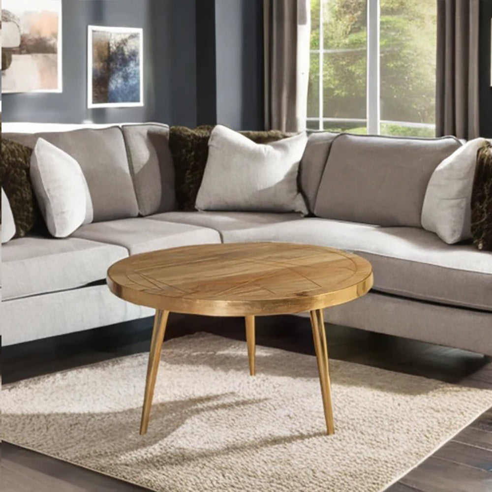 Boston Light Gold Round Coffee Table