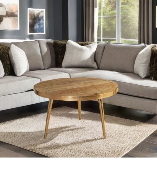 Boston Light Gold Round Coffee Table