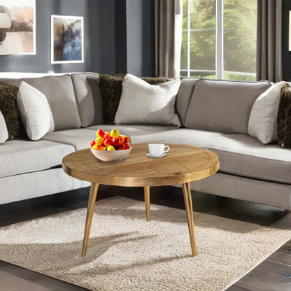 Boston Light Gold Round Coffee Table