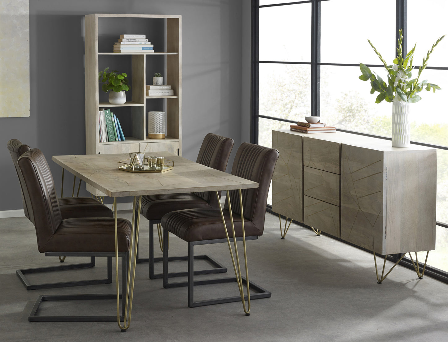 Boston Light Gold Dining Table