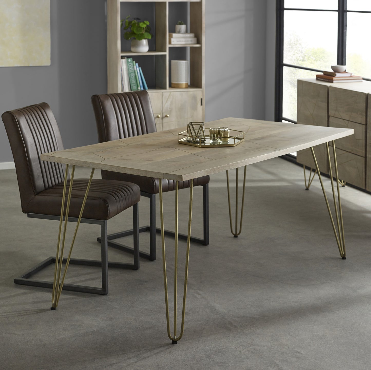 Boston Light Gold Dining Table