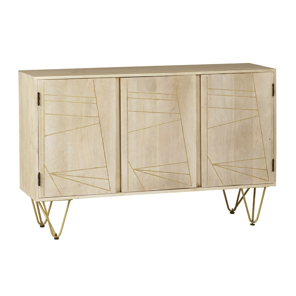 Boston Light Gold Large Sideboard 3 Doors