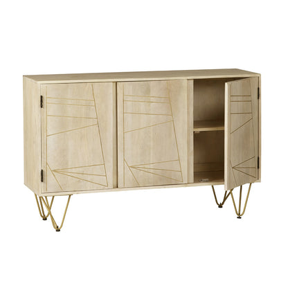 Boston Light Gold Large Sideboard 3 Doors