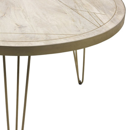 Boston Light Gold Round Dining Table