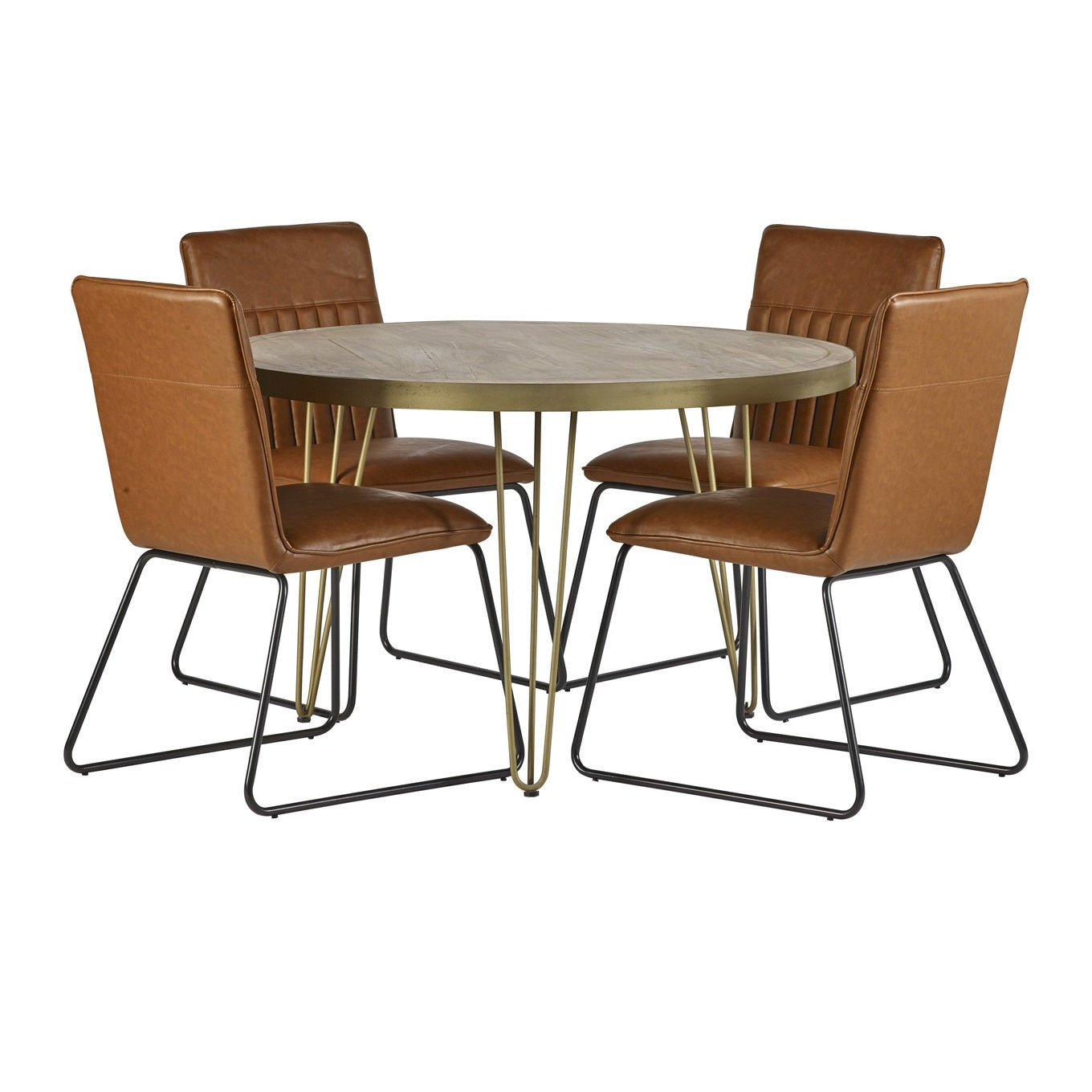 Boston Light Gold Round Dining Table