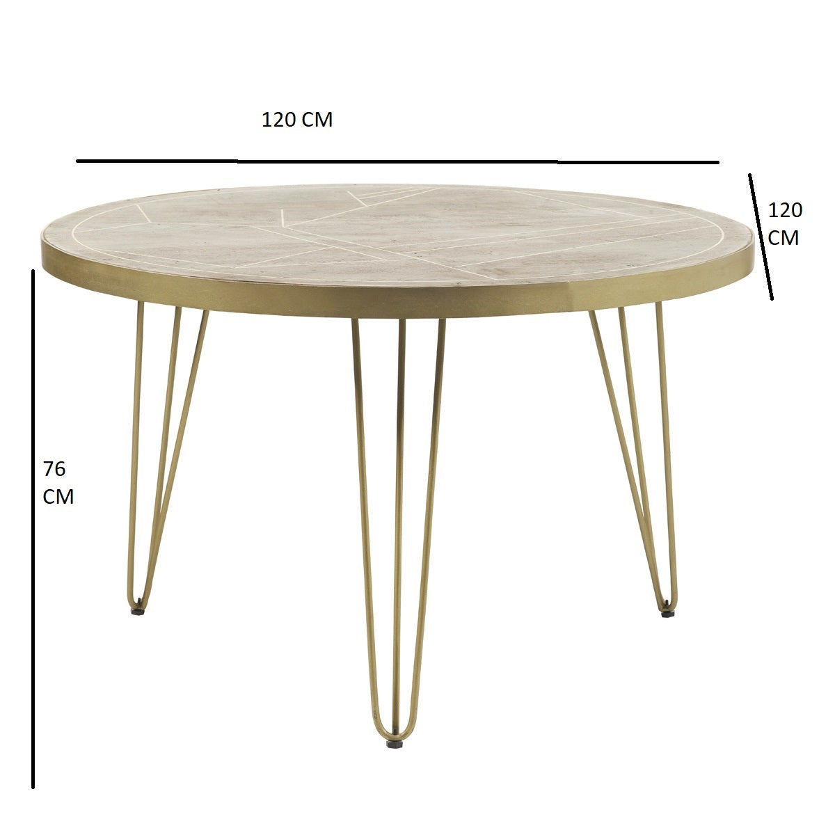 Boston Light Gold Round Dining Table