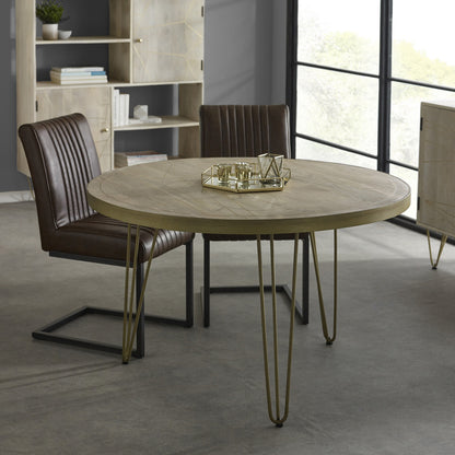 Boston Light Gold Round Dining Table