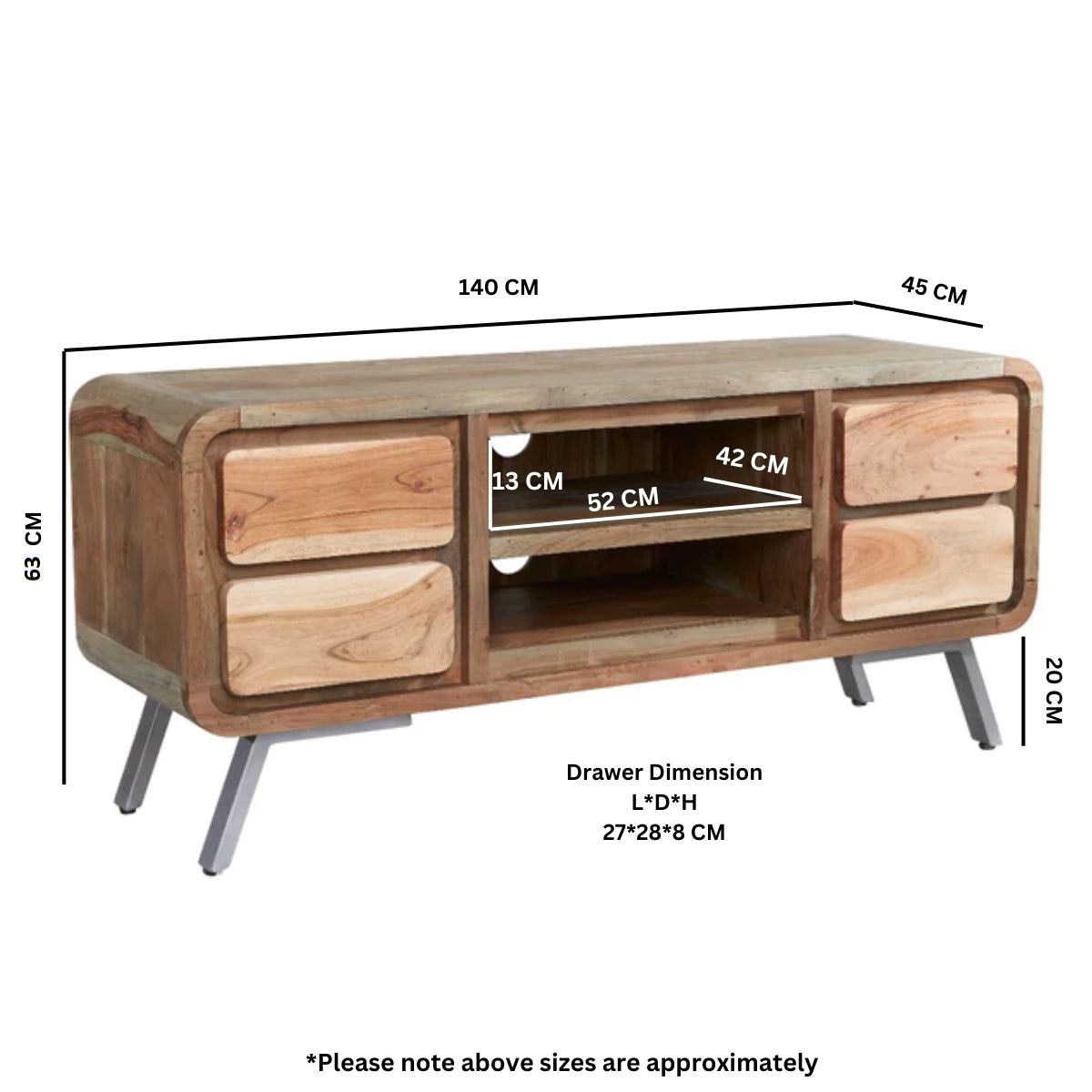 Jodhpur Jewel Plasma Media Unit 4 Drawer